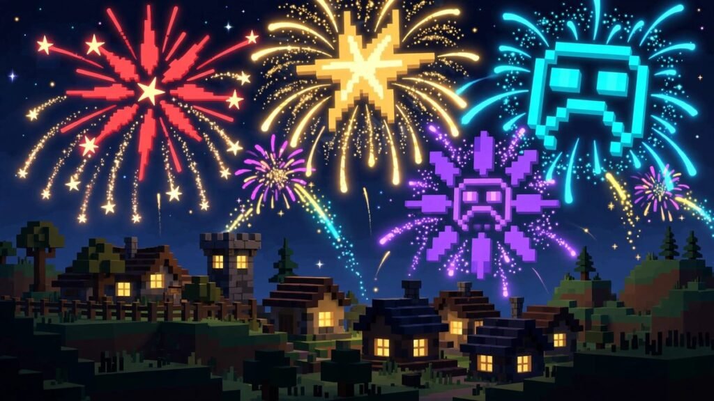 How to make explosive fireworks in Minecraft night show