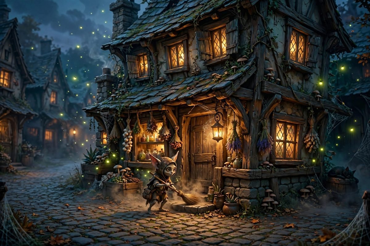 The haunted Hogsmeade shop from the Minding Your Own Business quest