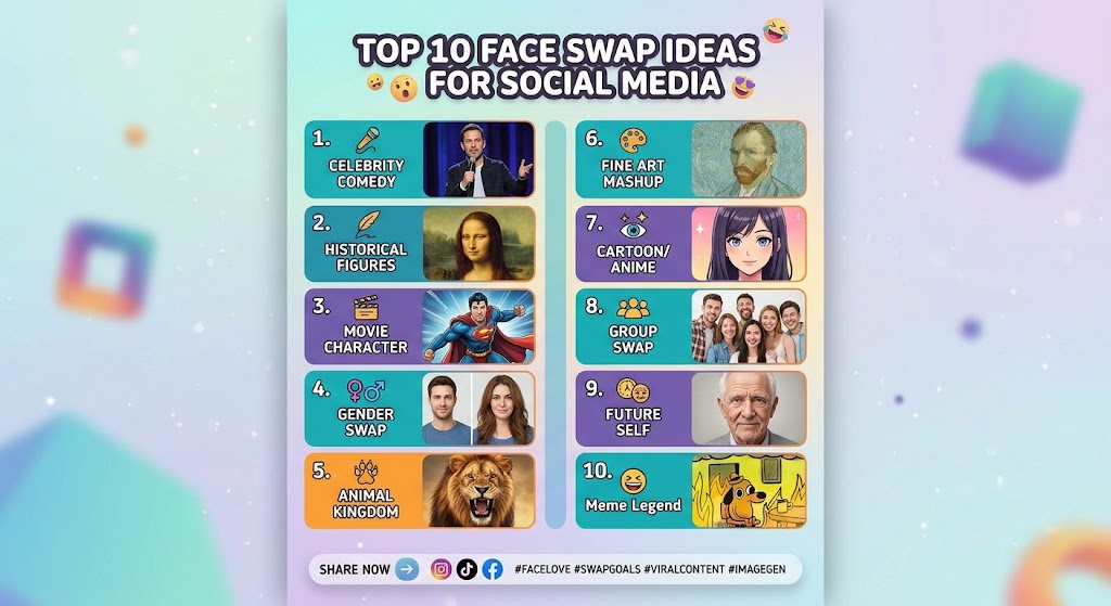 Top 10 Face Swap Ideas for Social Media