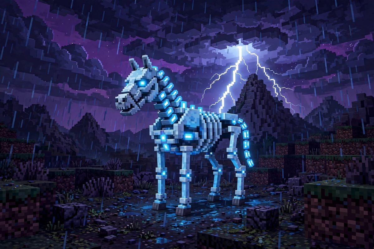 Do skeleton horses spawn in peaceful — skeleton horse in a thunderstorm