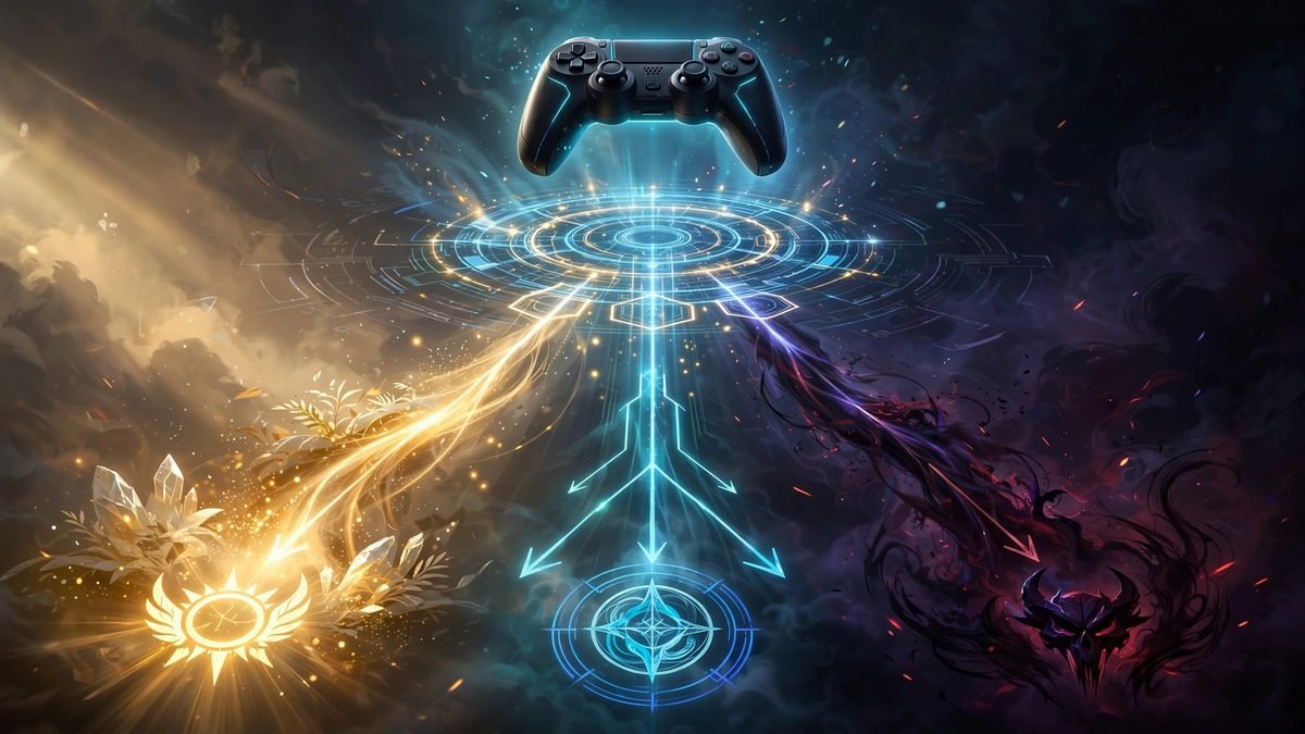 Controller with dialogue choices in choose your own ending games