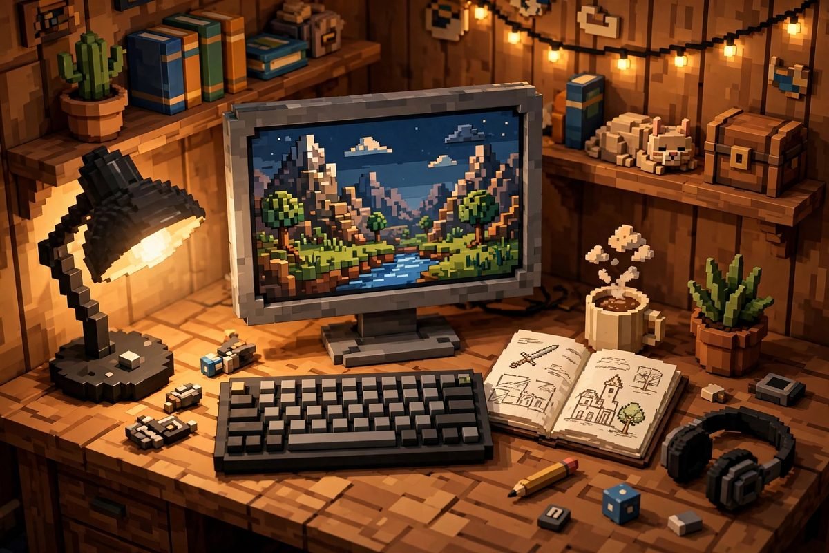 Gaming setup with guides and tips for players