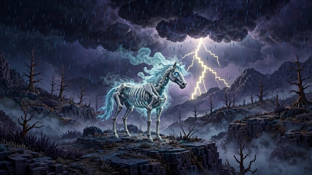 How to get skeleton horse minecraft — skeleton horse in a thunderstorm